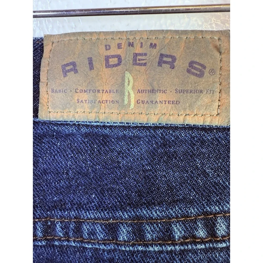 Riders Lee Jeans Womens size 16 M Dark Wash Blue Denim Straight Western Hipster‎